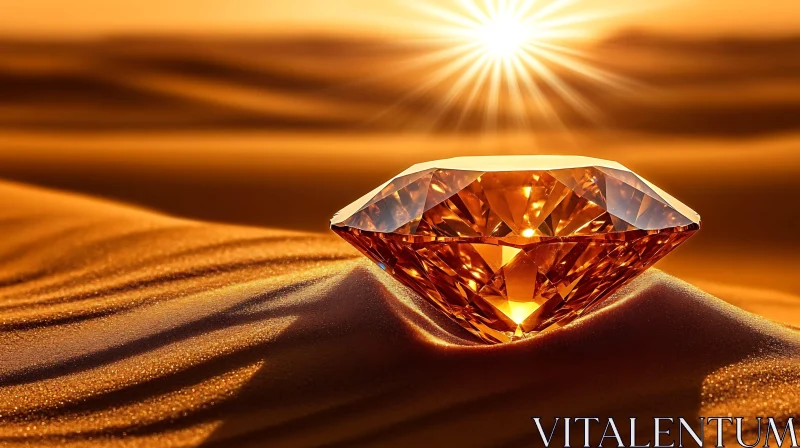 AI ART Gemstone in Golden Sands