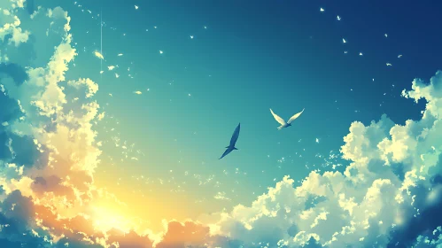 Peaceful Flight Above the Clouds