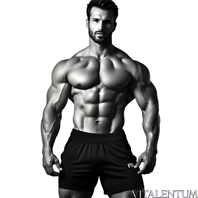 Fitness Model Black and White