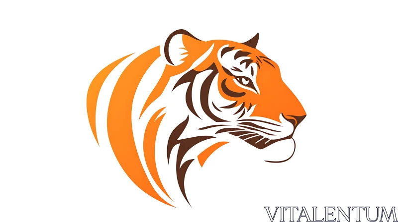 Orange and Brown Tiger Graphic