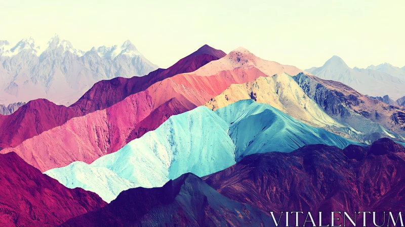 AI ART Abstract Mountain Peaks Landscape