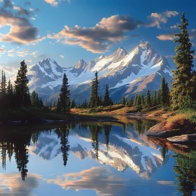 Mountain Lake Reflection Serenity