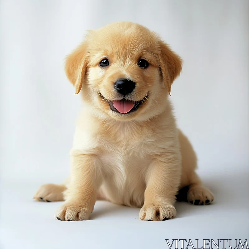 Cute Golden Retriever Puppy Smiling