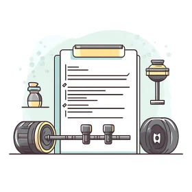 Gym Checklist with Weights Graphic