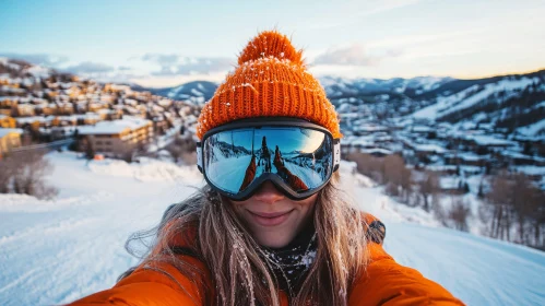 Winter Adventure Skiing Selfie