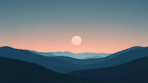 Layered Mountains at Dusk