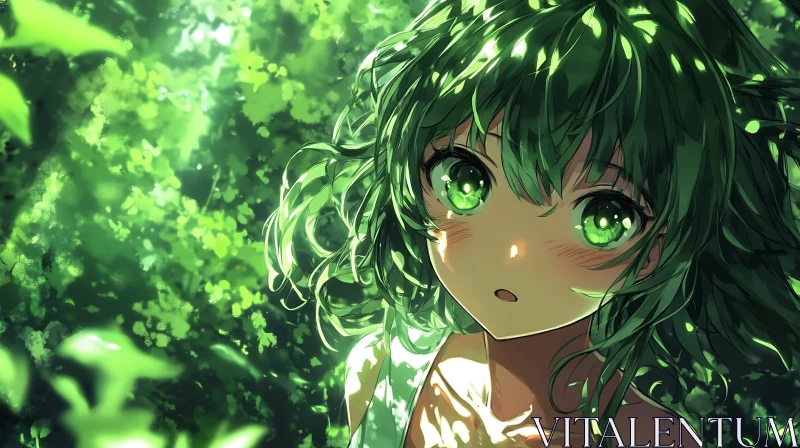 Anime Character Amidst Forest Canopy