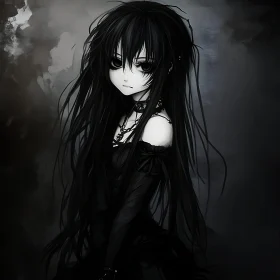 Somber Gothic Anime Girl