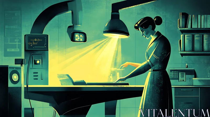 Laboratory Scene with Woman Scientist