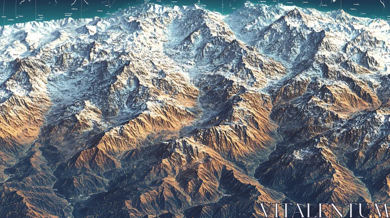 Snowy Peaks Mountain Range Landscape AI Image