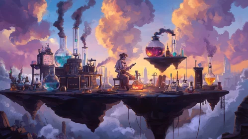 Steampunk Alchemist's Sky Laboratory