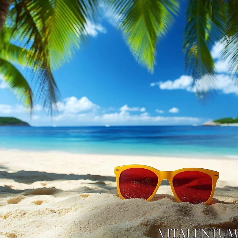 Sunglasses on a Beach
