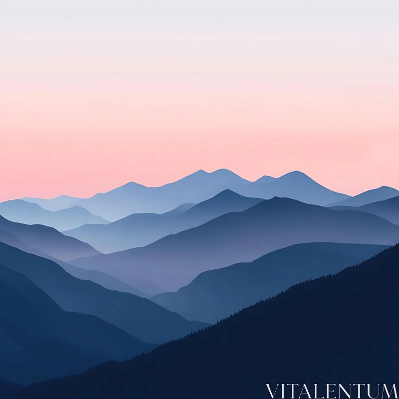 Tranquil Mountain Landscape at Dusk