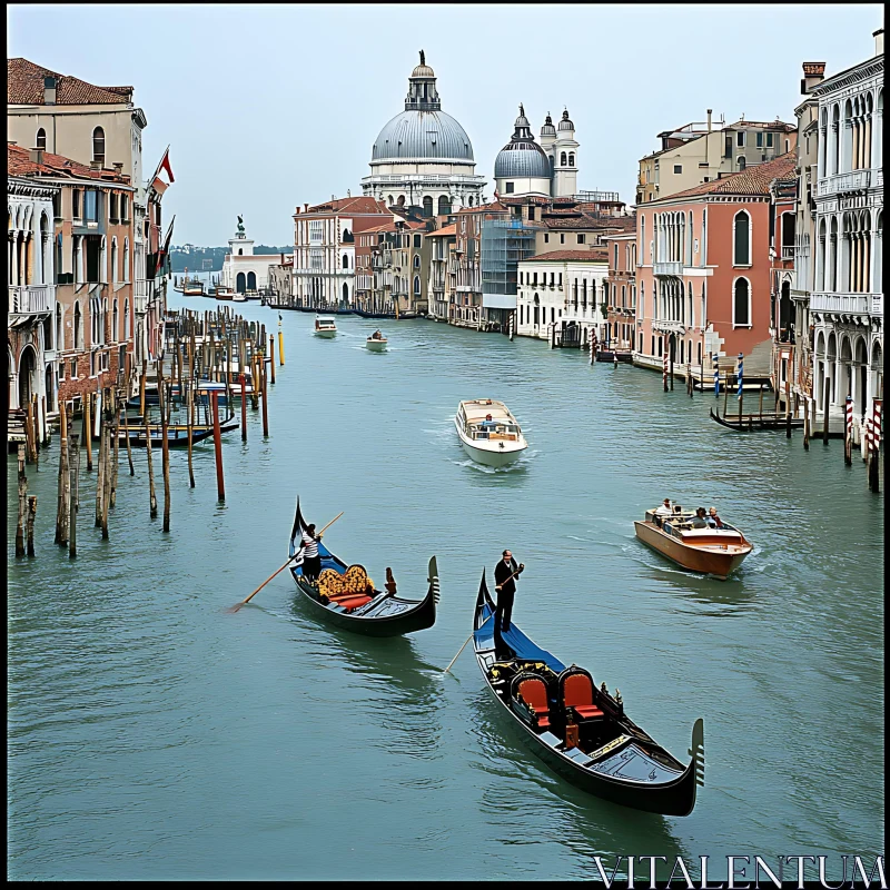 Gondolas on the Grand Canal, Venice