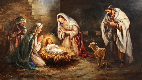 The Birth of Jesus Christ Oil Painting