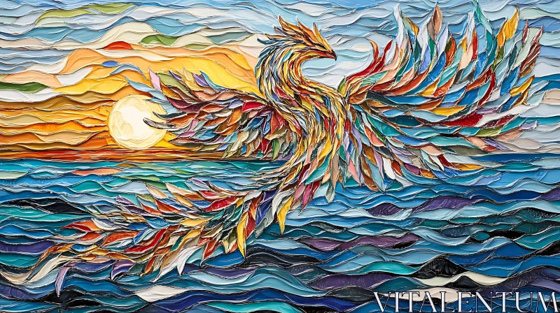 Phoenix Art: Sunset Over the Sea