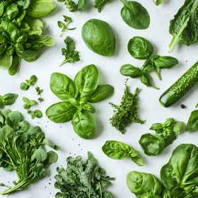 Overhead View of Fresh Green Produce