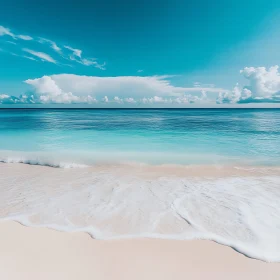 Calm Ocean Waves on Sandy Beach