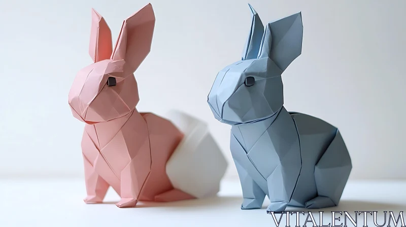 AI ART Abstract Paper Rabbits