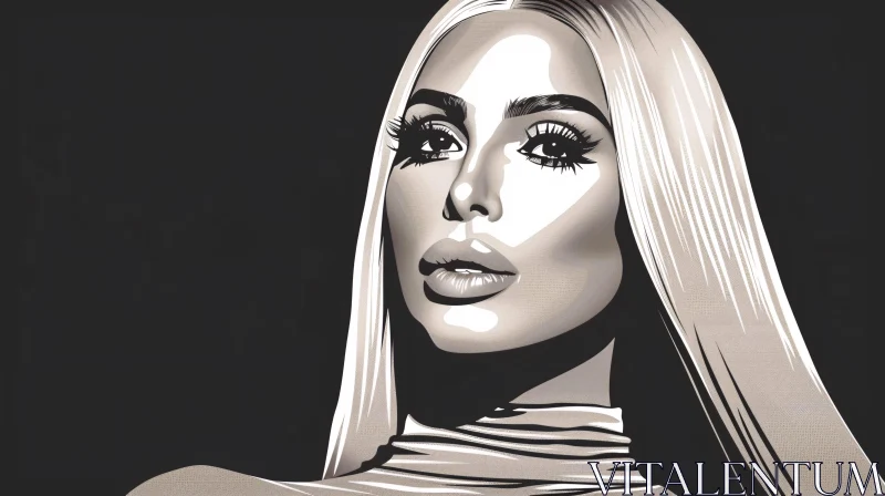 Artistic Kim Kardashian Pop Art AI Image