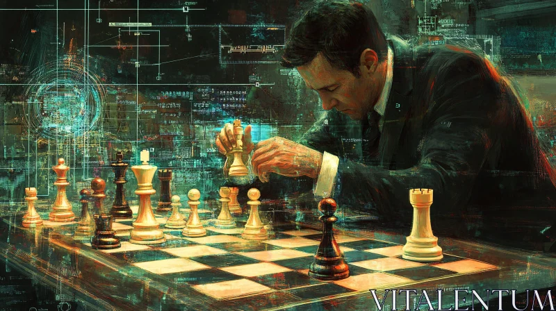 Chess Mastermind: A Moment of Strategy AI Image