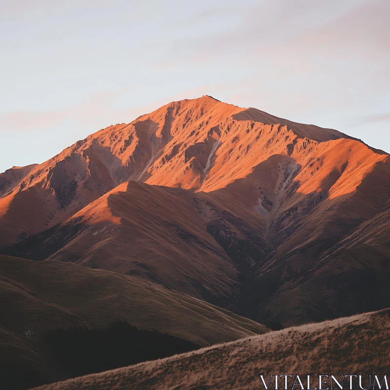 Mountain at Sunset AI Image