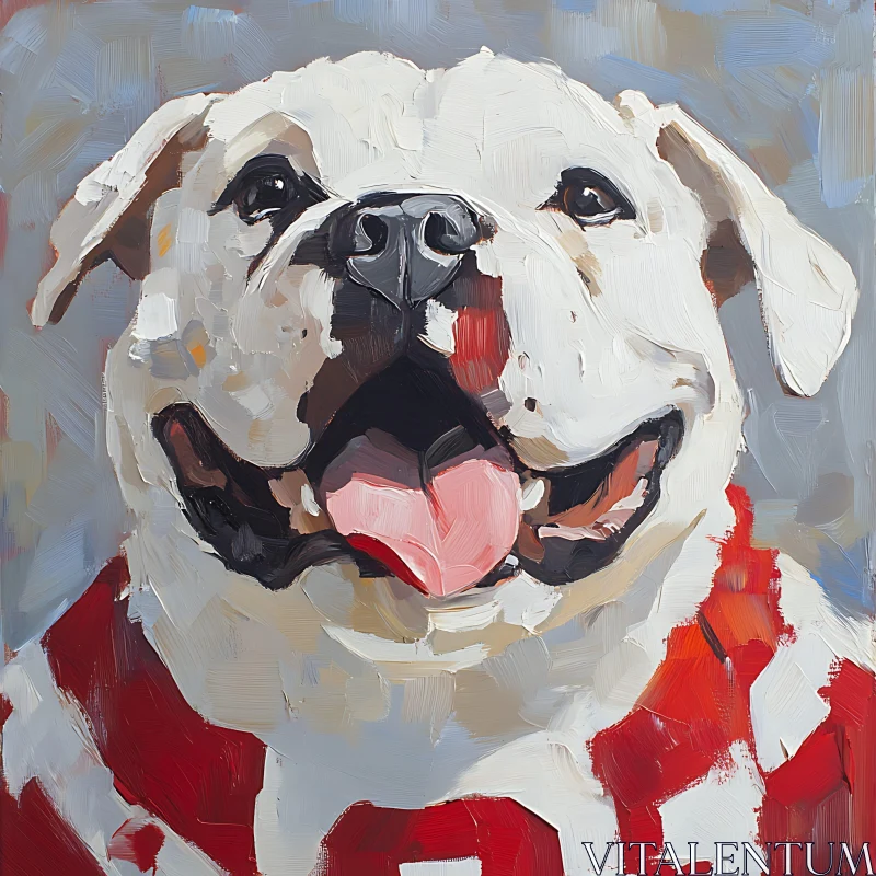 Happy Bulldog Pet Portrait AI Image