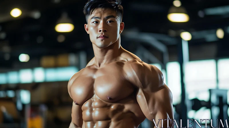 AI ART Powerful Muscular Man Posing