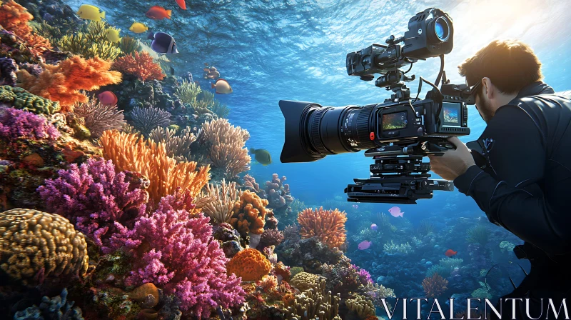 Underwater Cameraman Captures Coral Reef AI Image