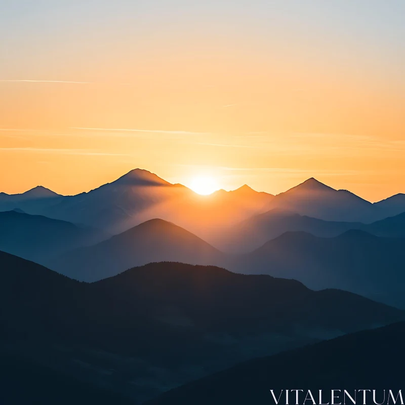 Mountains at Sunrise AI Image