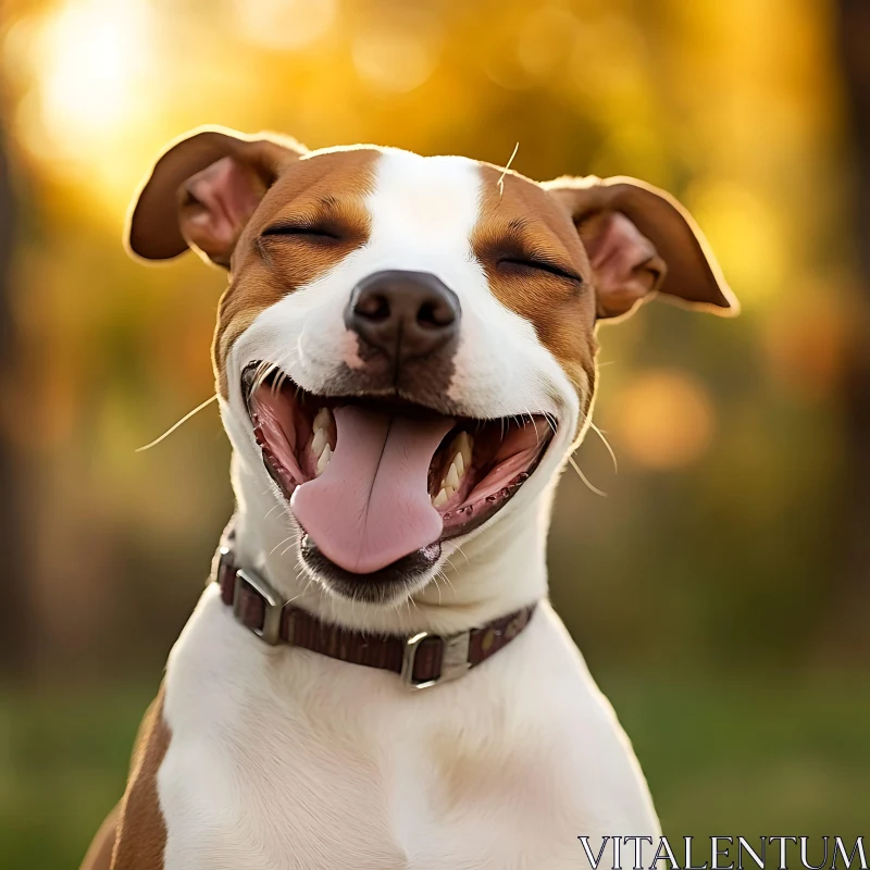 Cheerful Dog Portrait in Nature AI Image