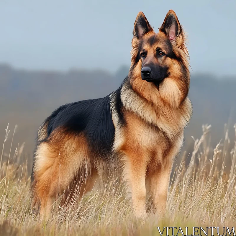 AI ART Noble German Shepherd in Nature