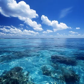 Tranquil Ocean Scene with Clear Water