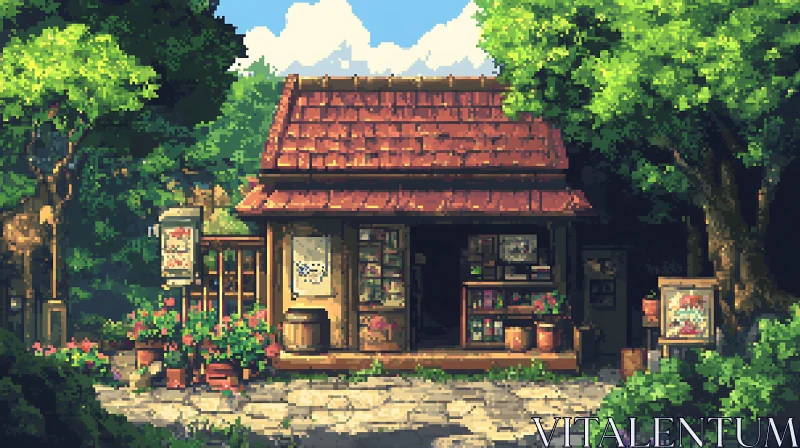 Peaceful Cottage with Lush Garden AI Image