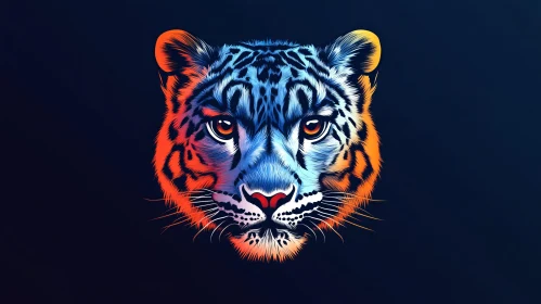 Colorful Tiger Face Art