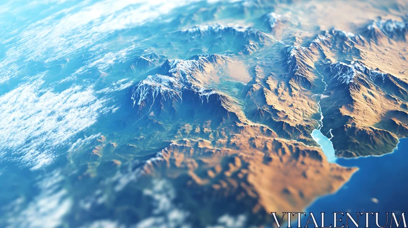 AI ART Mountains from Sky