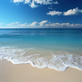 Seascape with Waves and Blue Sky