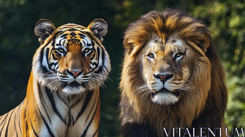 Lion and Tiger Side by Side AI Image