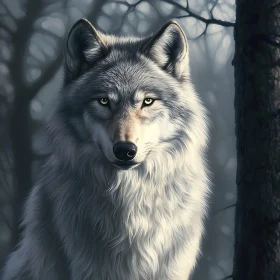 Lone Wolf in the Whispering Woods