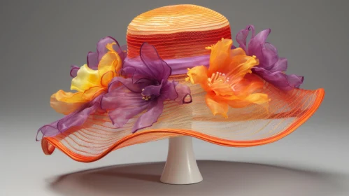 Vibrant Orange and Purple Flower Hat | Octane Render Technique