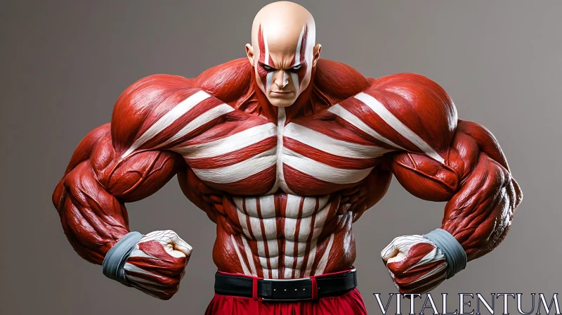 AI ART Bald Anime Character with Muscles