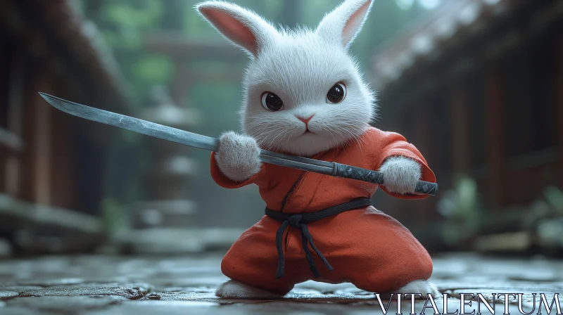 Furry Samurai Rabbit AI Image