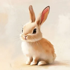 Charming Rabbit Artwork in Soft Hues