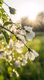 Blossoms with Dew in Sunlight