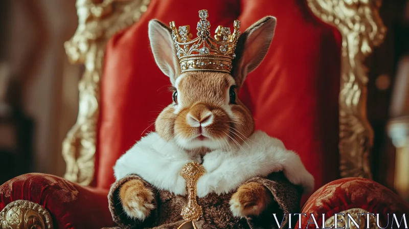 Rabbit King Portrait AI Image