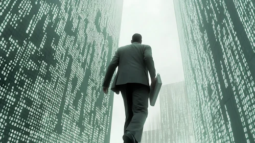 Man in Binary City