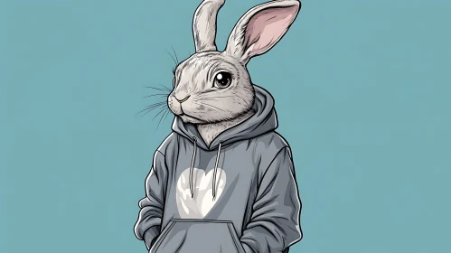 Cartoon Bunny with Hoodie