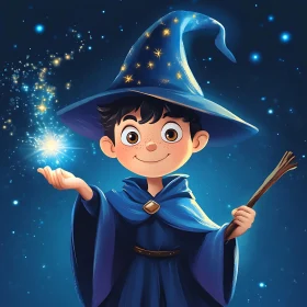 Whimsical Wizardry: A Boy's Magical Dream