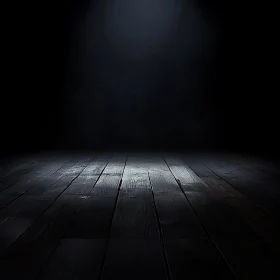 Spotlit Wooden Surface in the Darkness