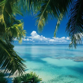 Azure Seascape Framed by Verdant Palms